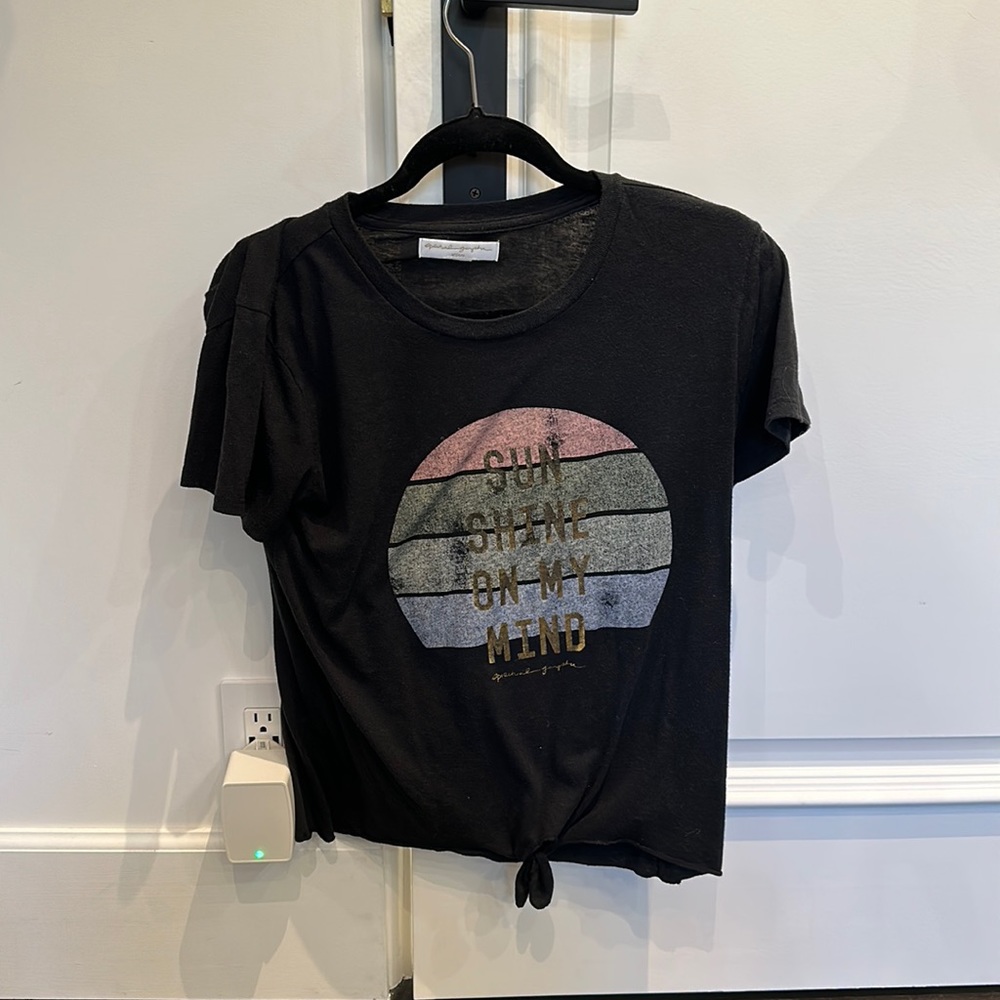 Spiritual gangster crop tie front tee